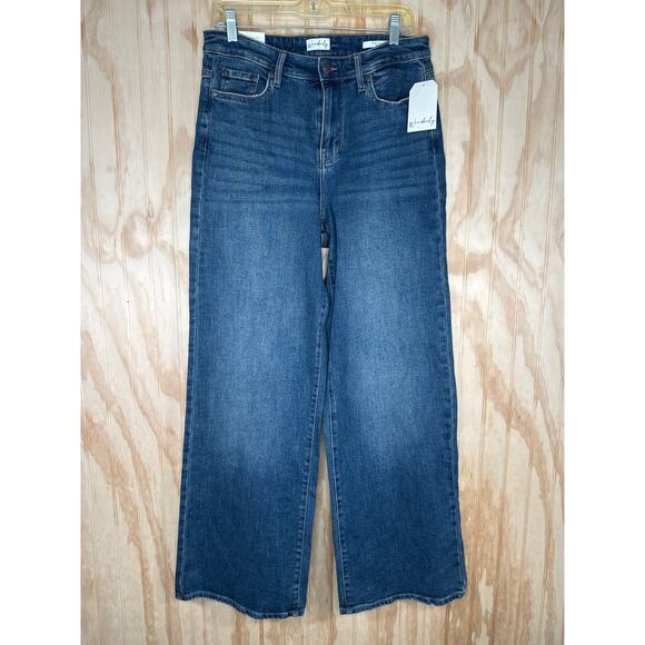 Wonderly Wide Leg Jeans High Rise Stretch Denim Size 8R NWT, Boho, Y2K Revival - Picture 9 of 9
